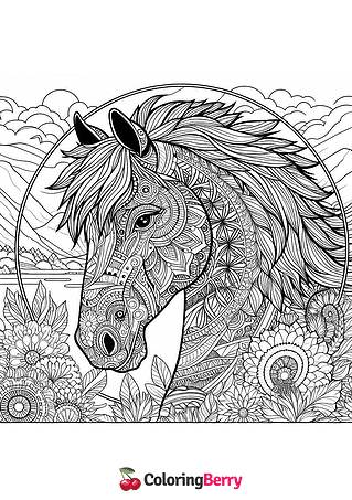 Horse Mandala Coloring Page