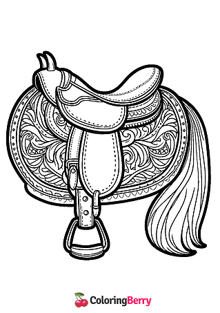 Horse Saddle Coloring Page