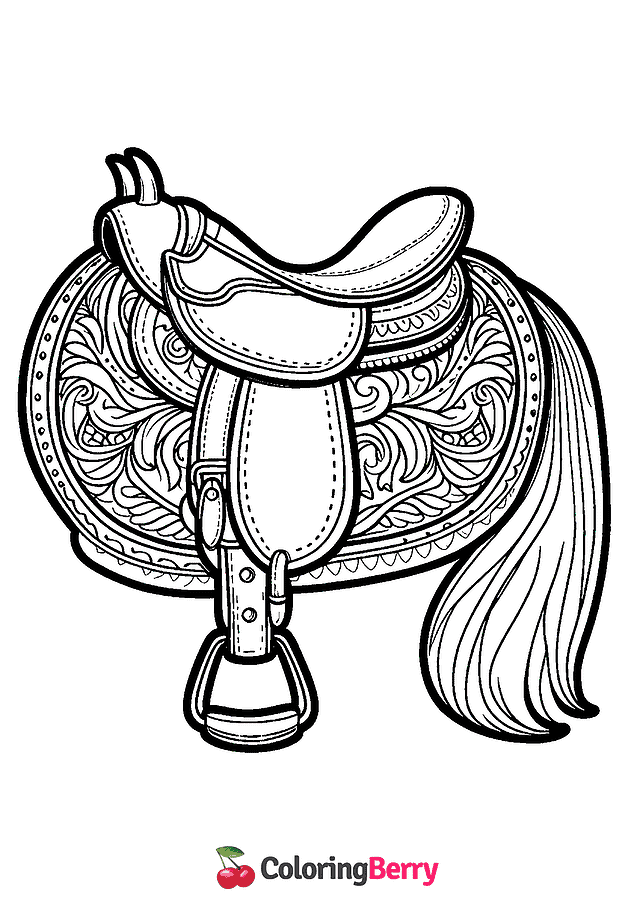 Horse Saddle Coloring Page