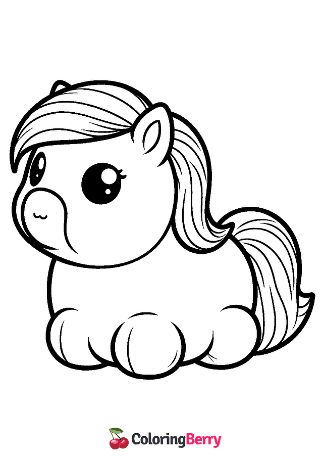 Horse Squishmallow Coloring Page