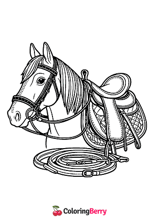 Horse Tack Coloring Page