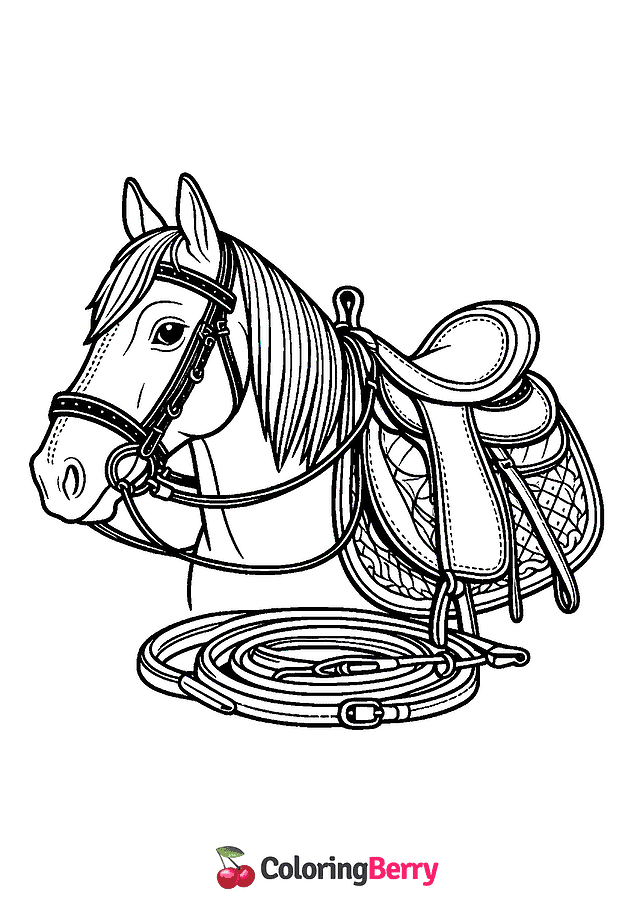 Horse Tack Coloring Page