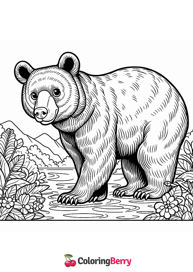 Indian Black Bear Coloring Page