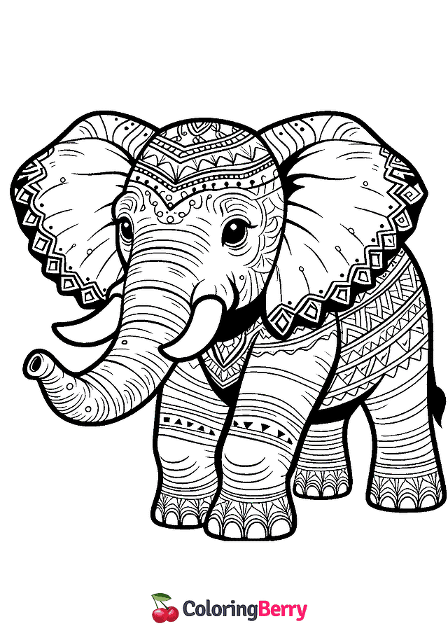 Indian Elephant Coloring Page