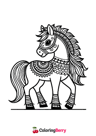 Indian Horse Coloring Page