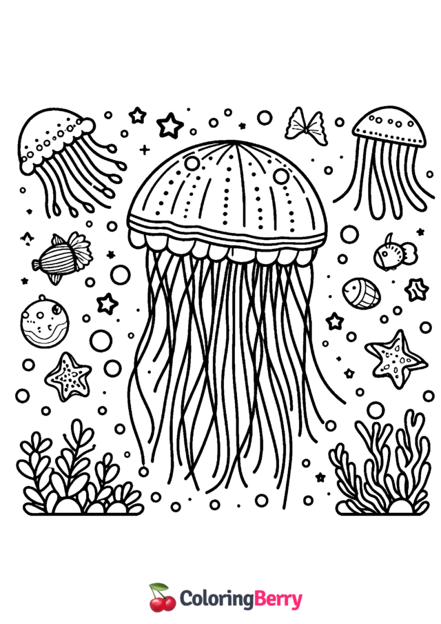 Jellyfish Coloring Page