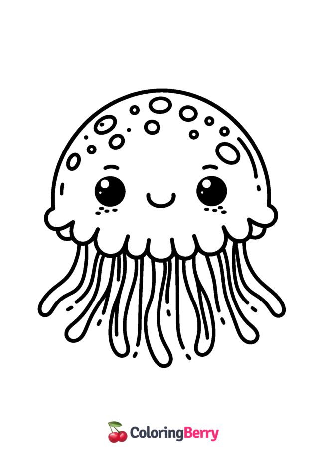 Jellyfish Head Coloring Page