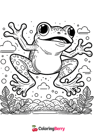 Jumping Frog Coloring Page
