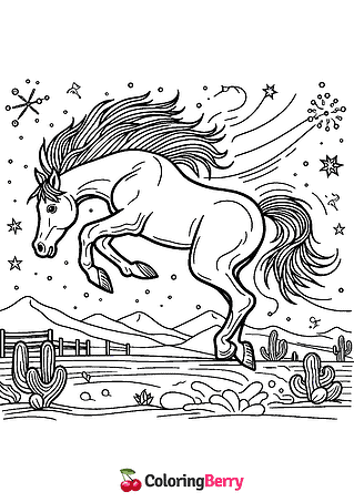 Jumping Horse Coloring Page