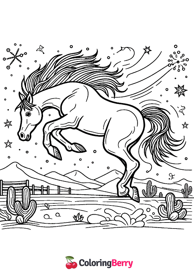 Jumping Horse Coloring Page