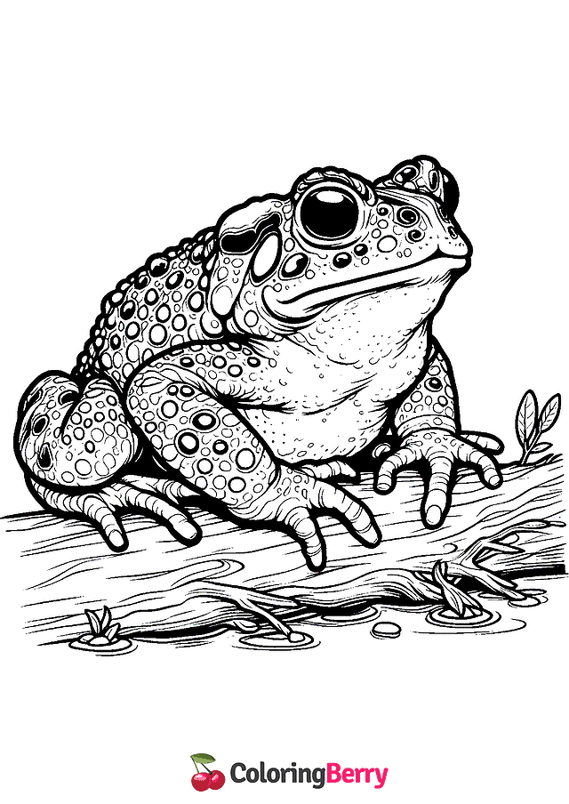 Juvenile Cane Toad Coloring Page