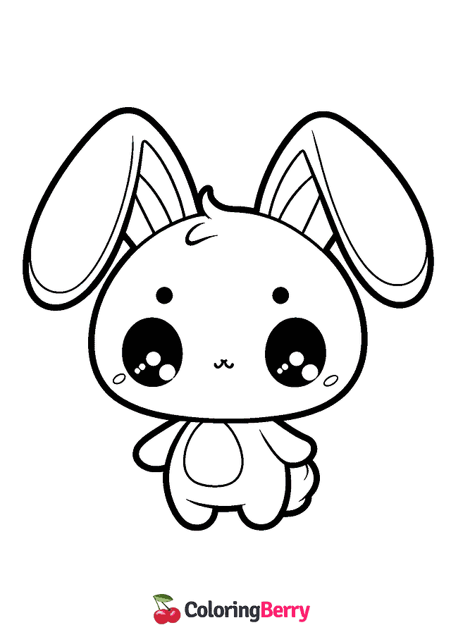 Kawaii Bunny Coloring Page