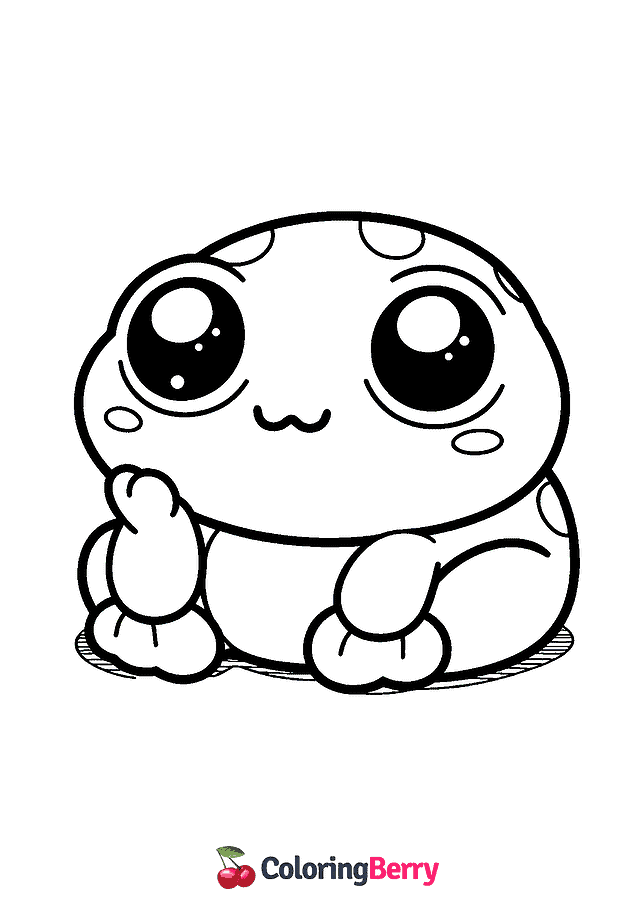 Kawaii Frog Coloring Page