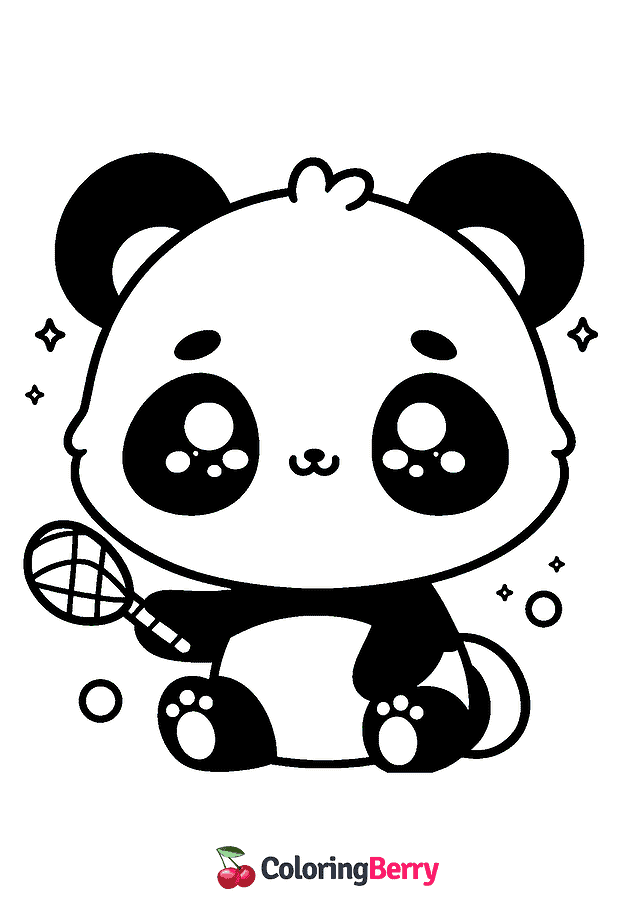 Kawaii Panda Coloring Page