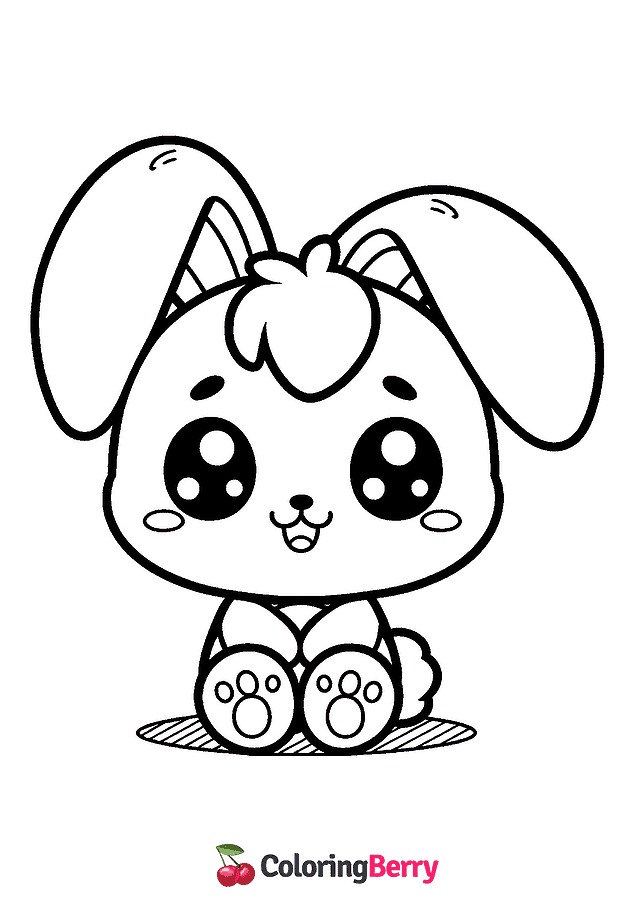 Kawaii Rabbit Coloring Page