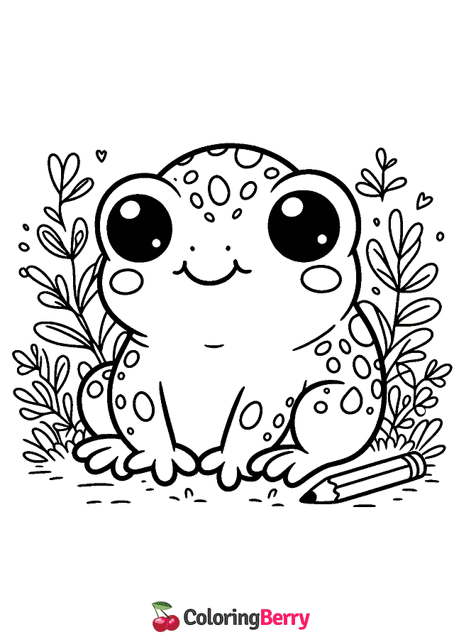 Kawaii Toad Coloring Page