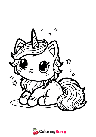 Kittycorn Coloring Page (Free PDF Printable)