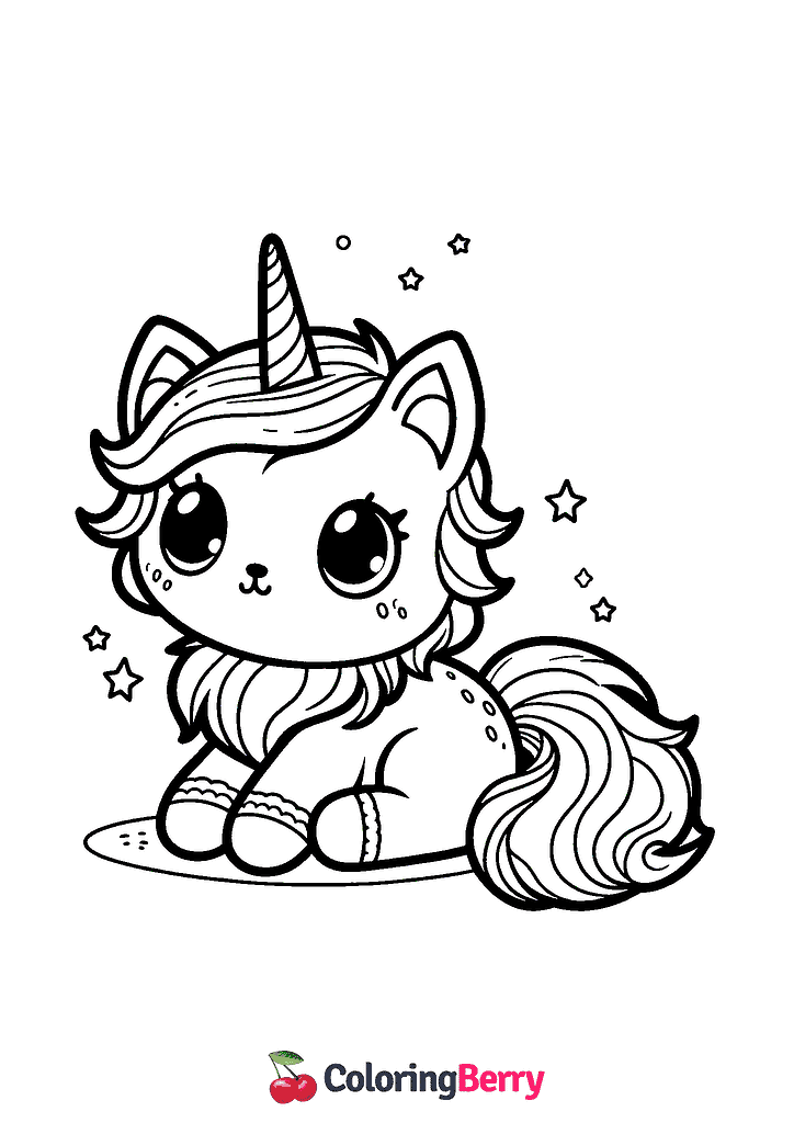 Kitty Corn Coloring Page (Free PDF Printable)