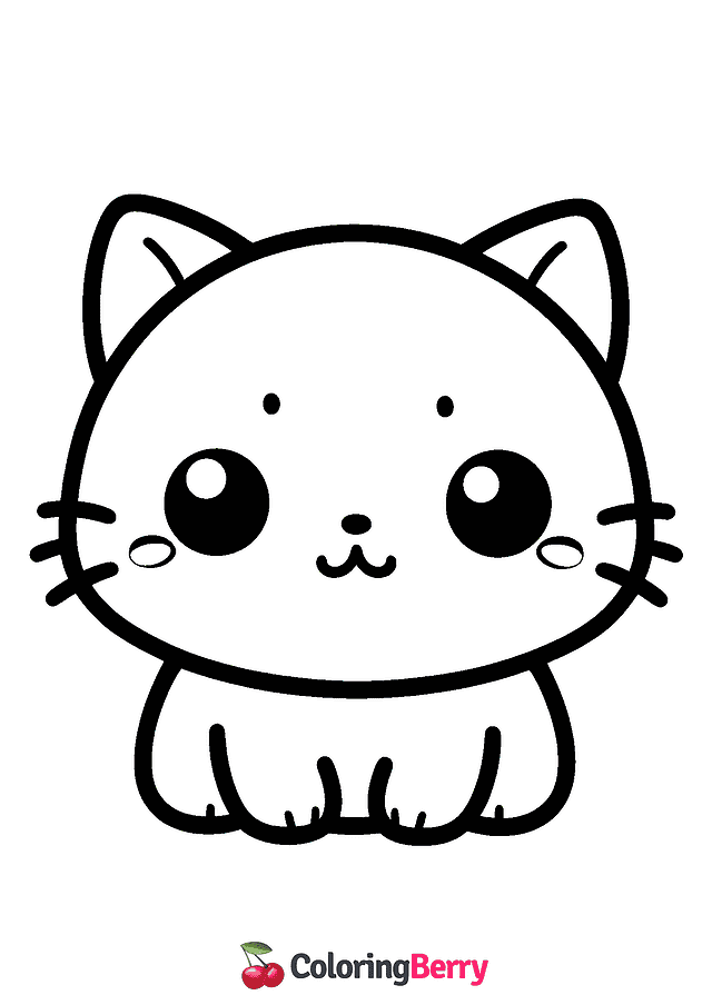 Kitty Head Coloring Page