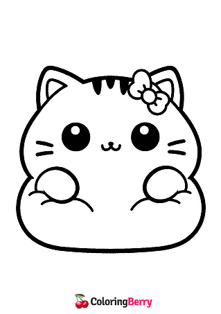 Kitty Squishmallow Coloring Page