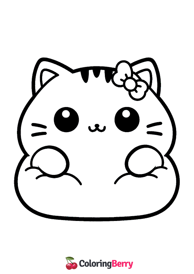 Kitty Squishmallow Coloring Page