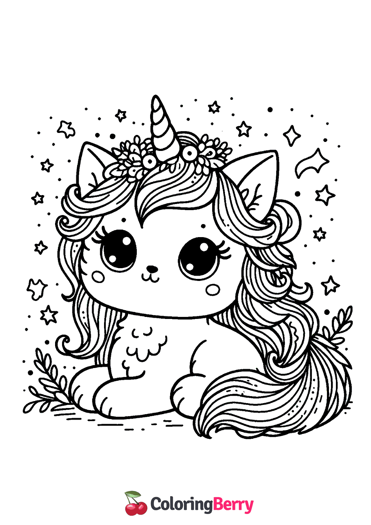 Kitty Corn Coloring Page (Free PDF Printable)