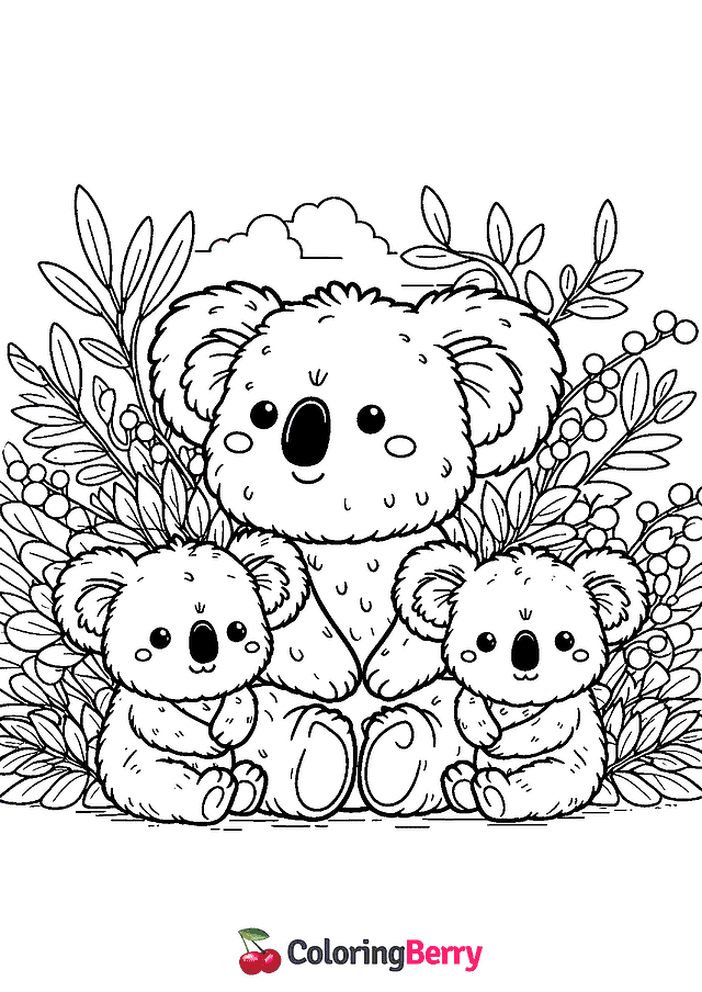 Koala Bears Coloring Page