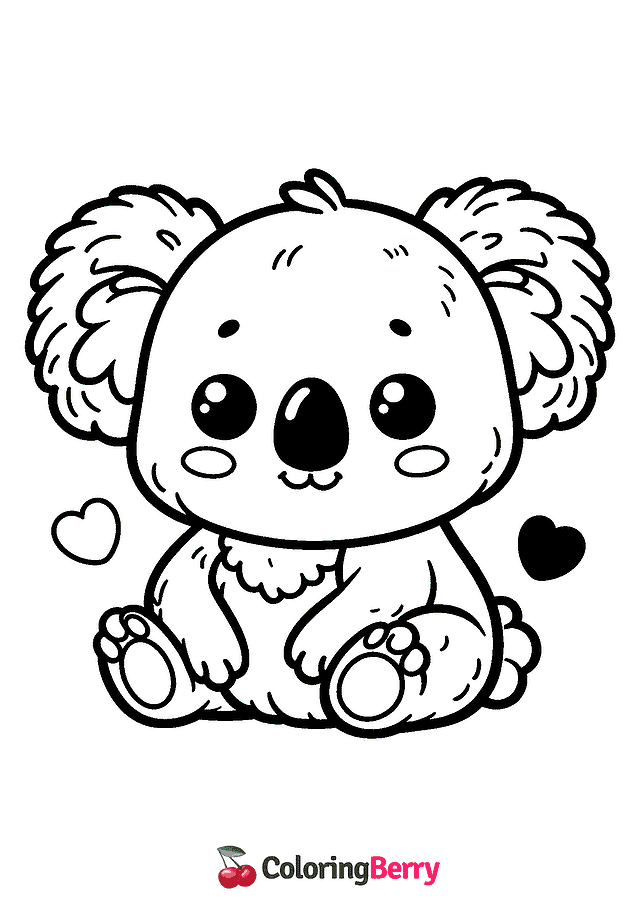 Koala Cub Coloring Page