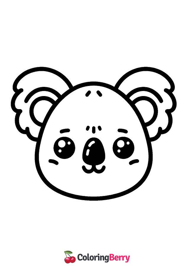 Koala Face Coloring Page