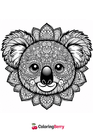 Koala Mandala Coloring Page