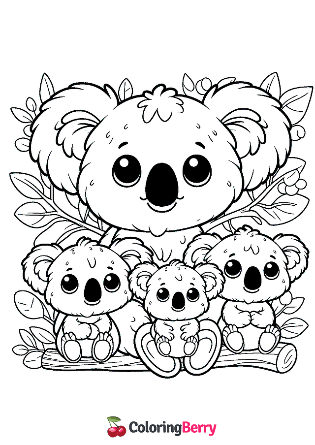 Koalas Coloring Page