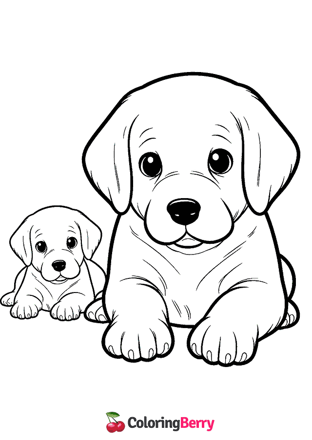 Labrador Puppy Coloring Page