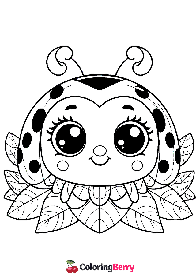 Ladybug Head Coloring Page