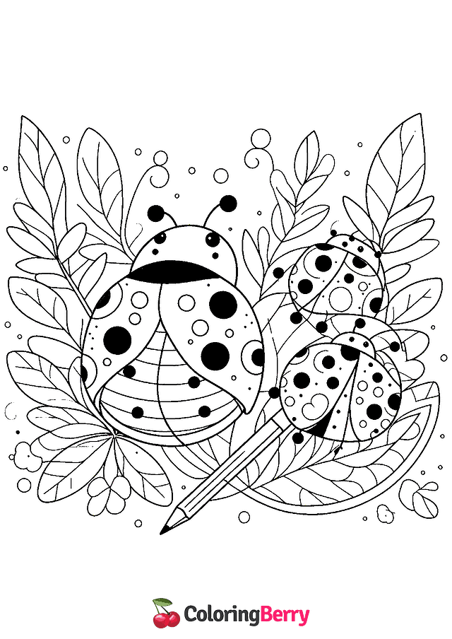 Ladybugs Coloring Page