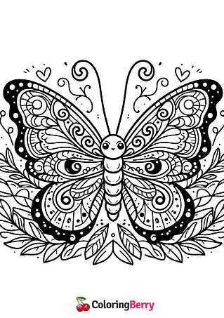 Large Butterfly Coloring Page