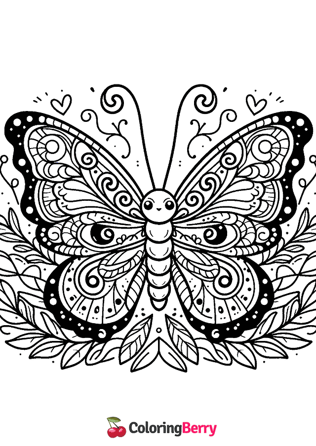 Large Butterfly Coloring Page