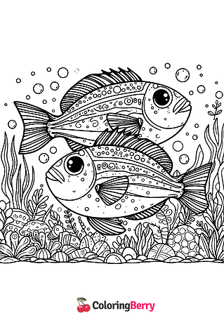 Large Fish Coloring Page