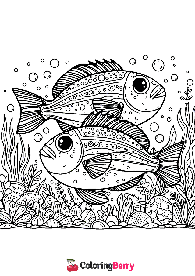 Large Fish Coloring Page
