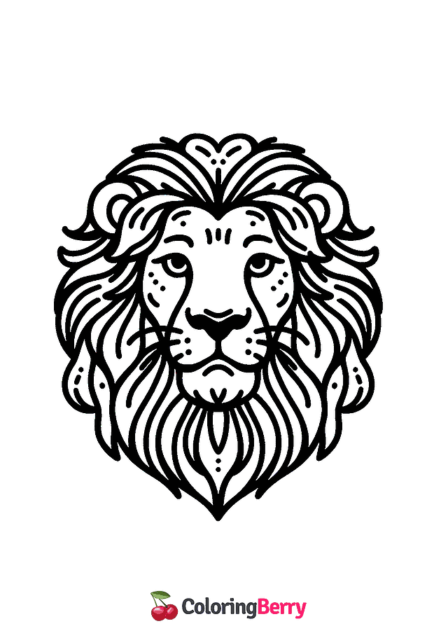 Lion Face Coloring Page