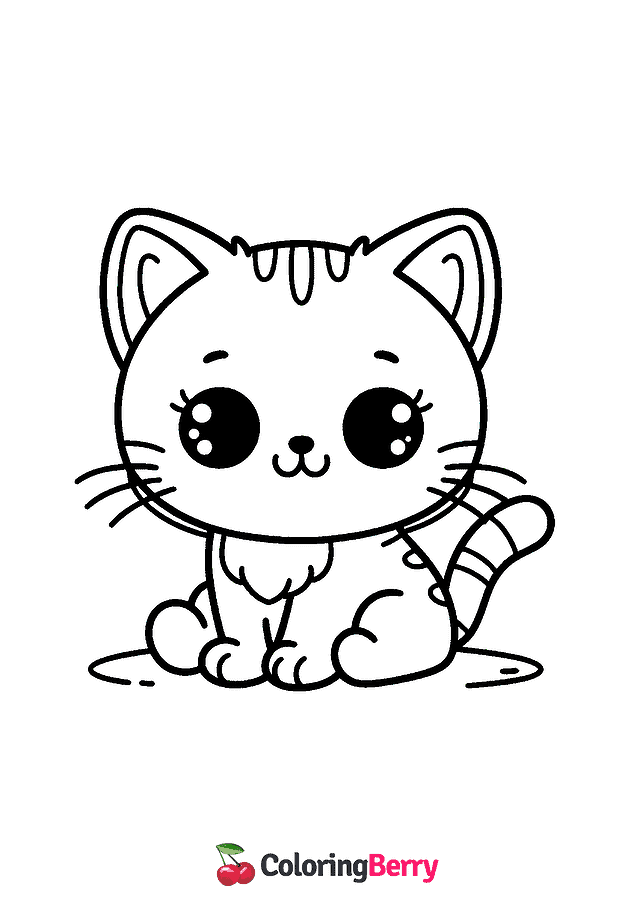 Little Cat Coloring Page