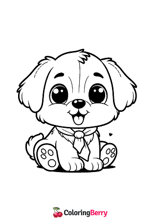 Little Puppy Coloring Page