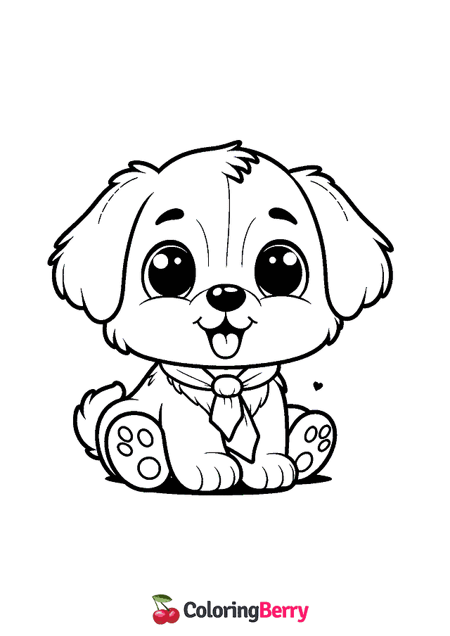 Little Puppy Coloring Page