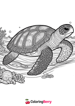 Loggerhead Turtle Coloring Page