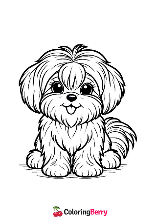Maltese Dog Coloring Page