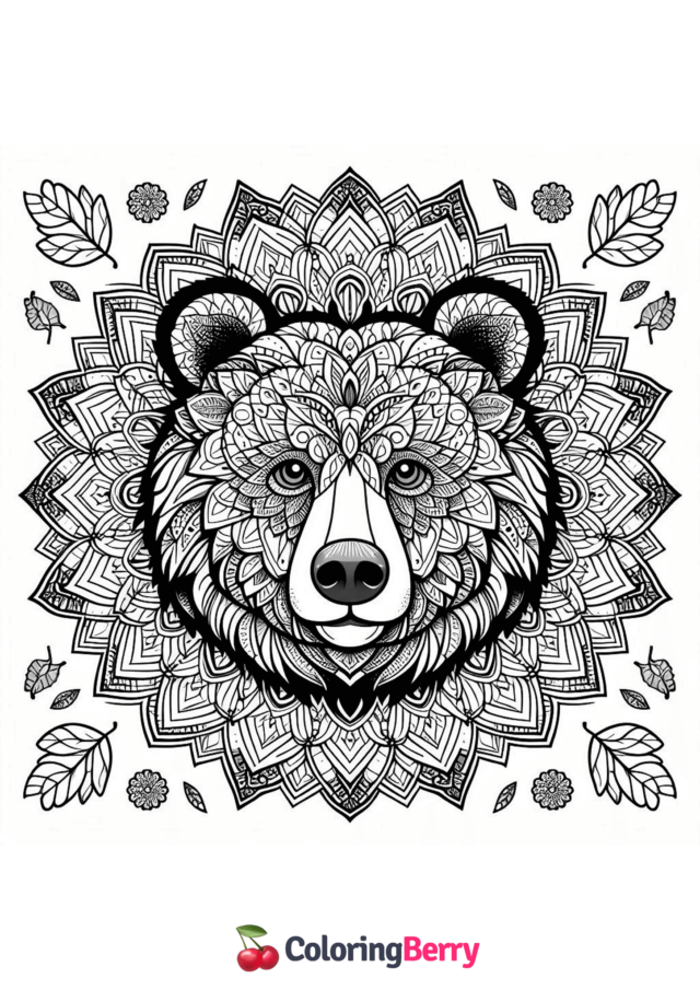 Mandala Bear Coloring Page