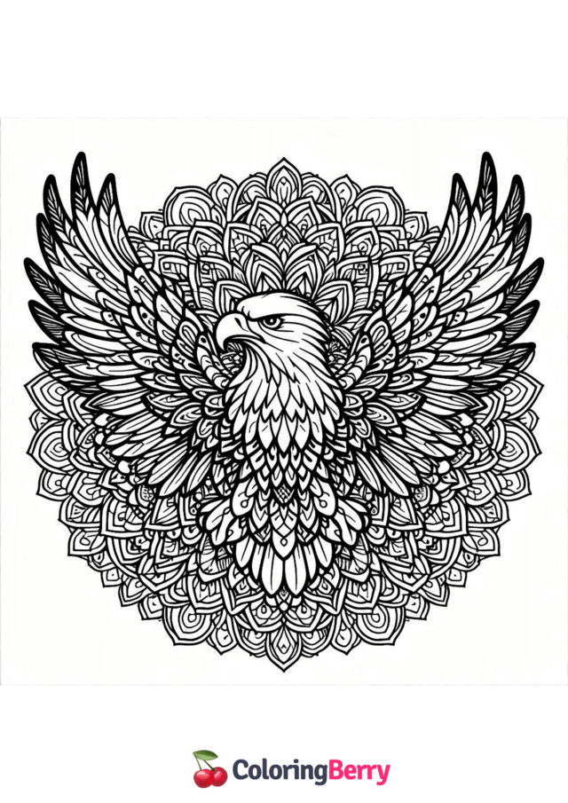 Mandala Eagle Coloring Page