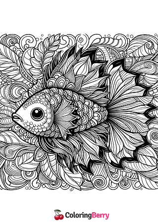 Mandala Fish Coloring Page