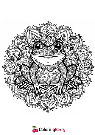 Mandala Frog Coloring Page