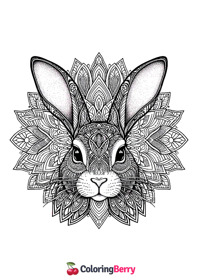 Mandala Hare Coloring Page