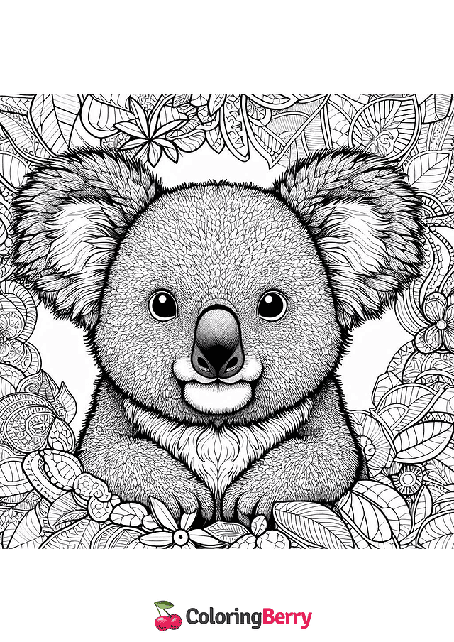 Mandala Koala Coloring Page